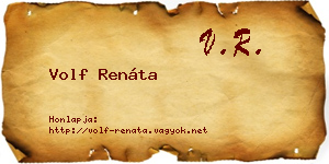 Volf Renáta névjegykártya